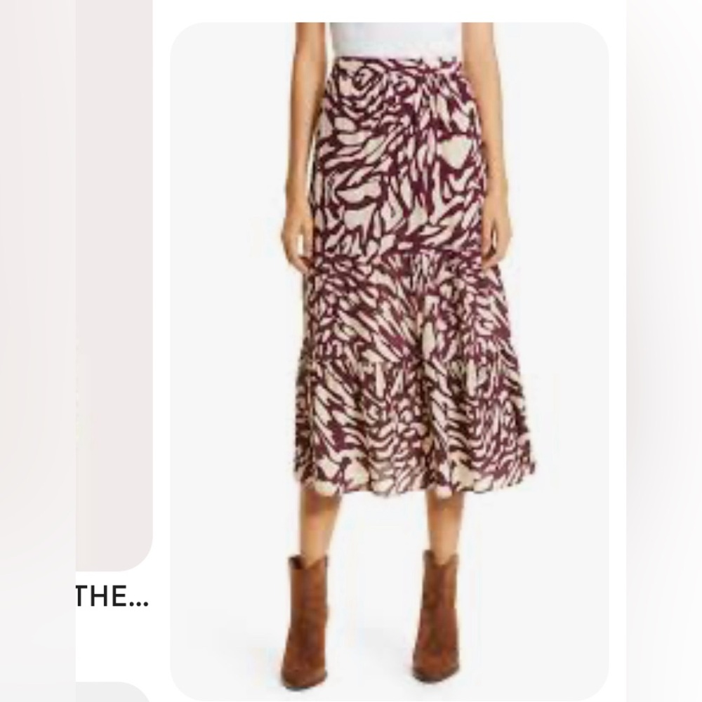 Ba&sh XS Burgundy Gianna Skirt